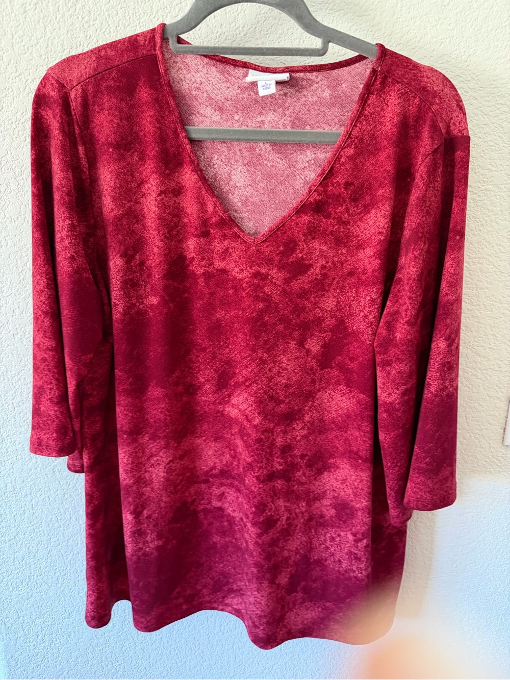 LuLaRoe Deep Red V-Neck Tunic
